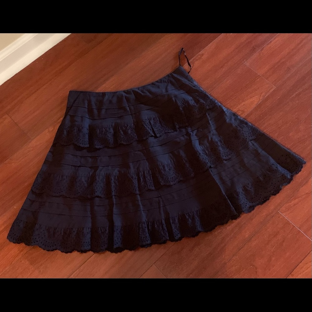 INC eyelet flare skirt
